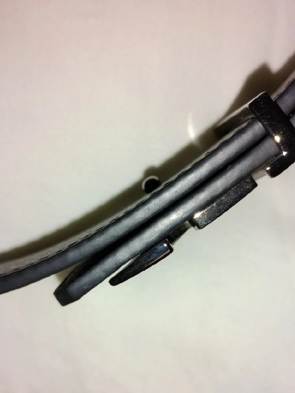 Louis Vuitton Black Leather Belt with Silver LV Initial Buckle